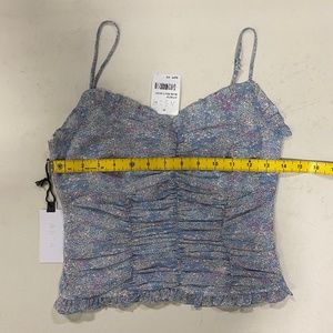 ASTR Floral Camisole - smocked elastic back - Size XS